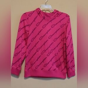 Champion Girls Pink Logo Hoodie Sweatshirt Size 14/16